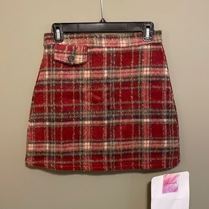 Chicwish Red Plaid Mini-Skirt NWT
